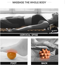 Load image into Gallery viewer, Extra Long Yoga Acupressure Mat Set,Massage Acupuncture Mat Large,Magnetic Mat Acupressure Body mat and Pillow for Neck Back Pain Relief(Gold)