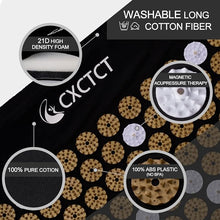 Load image into Gallery viewer, Extra Long Yoga Acupressure Mat Set,Massage Acupuncture Mat Large,Magnetic Mat Acupressure Body mat and Pillow for Neck Back Pain Relief(Gold)
